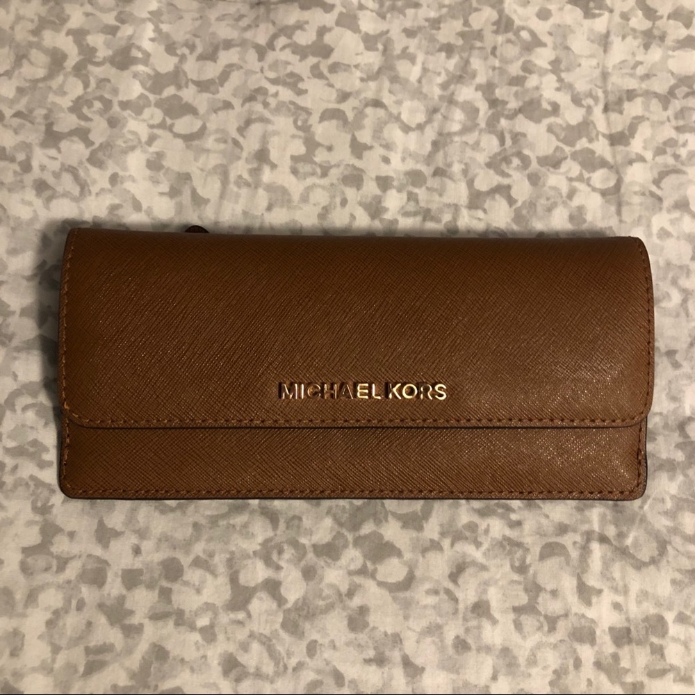 Michael Kors Brown Leather Jet Set Wallet